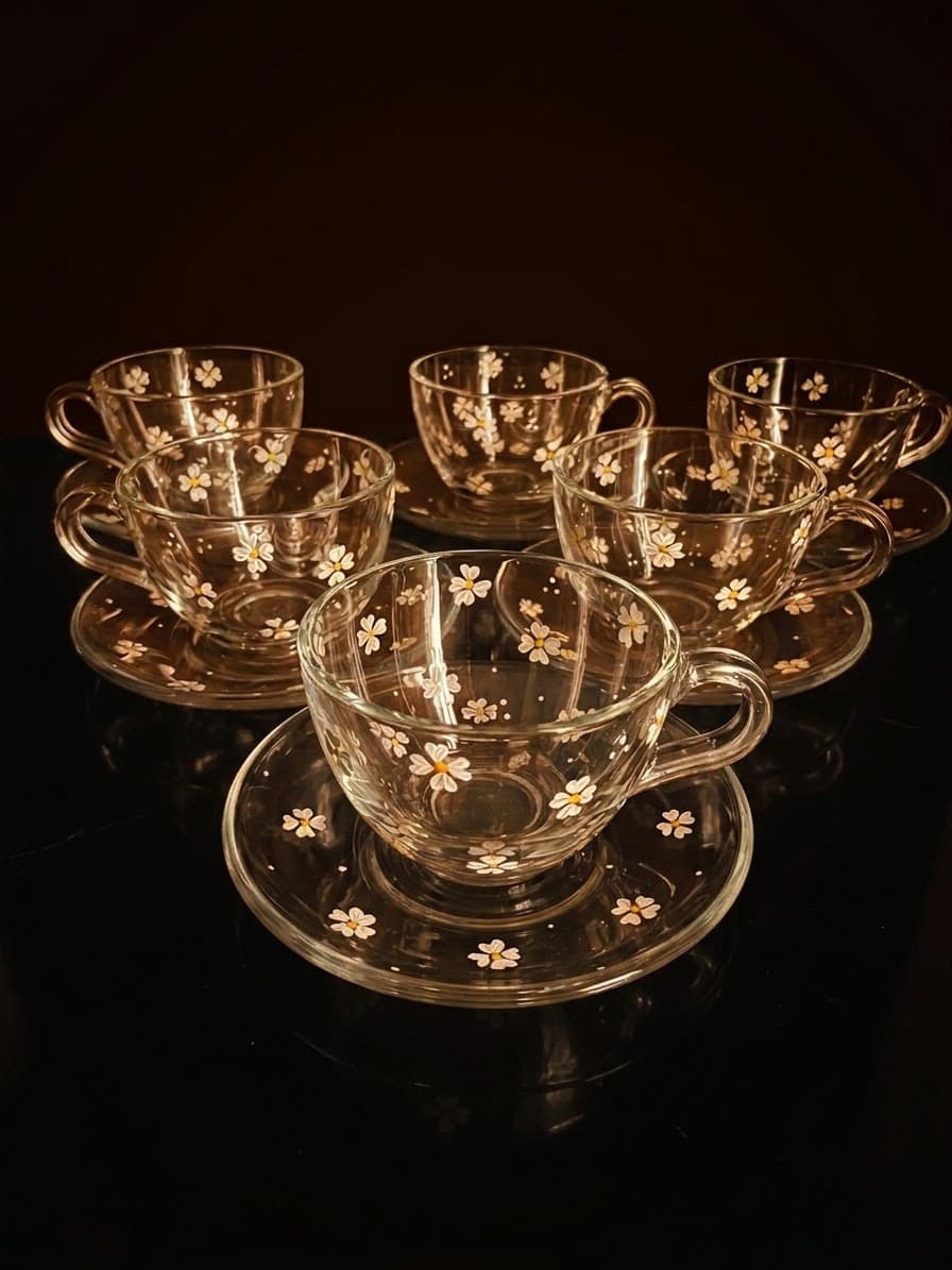 Çiçekli fincan set