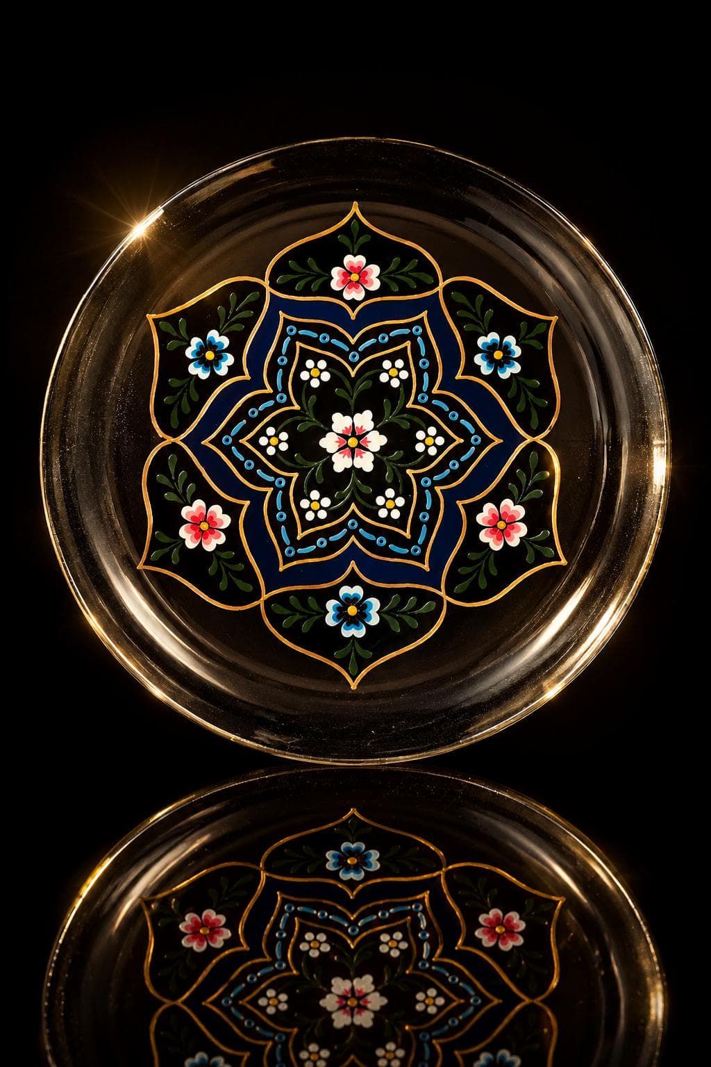 Lacivert Rumi Bahçesi Tabak